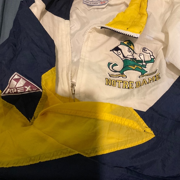 APEX ONE Windbreaker NOTRE DAME FIGHTING IRISH UNIVERSITY  size  Medium  unisex - Picture 14 of 16